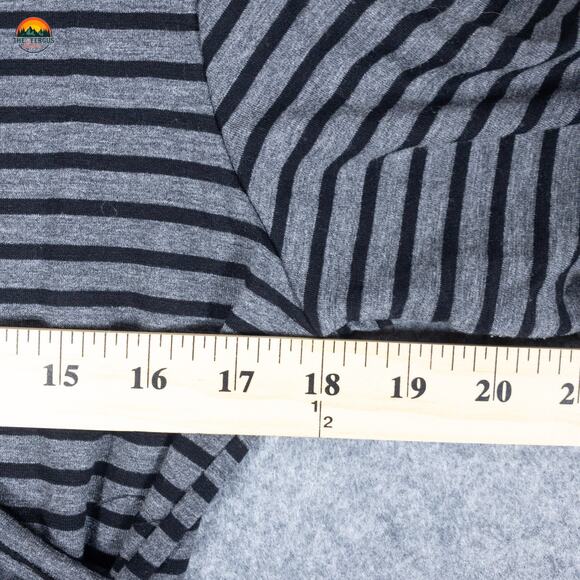 Flutter & Squeak Wrap Dress Gray Striped Long Sleeve Women's Size Large - Picture 5 of 9